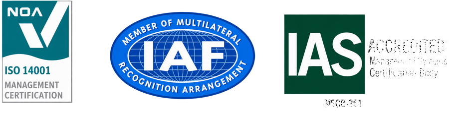 NOA, IAF and IAS accreditation marks